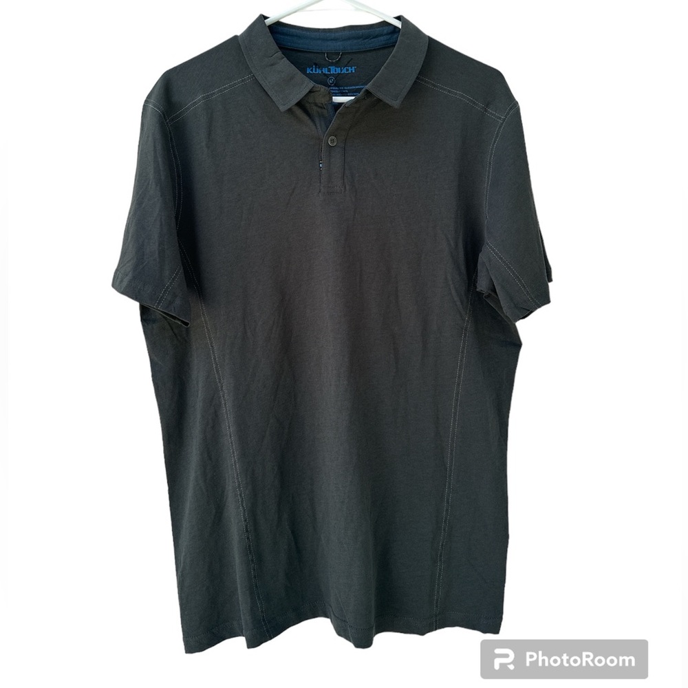 Kuhl Mens Medium Polo BRZEN KuhlTouch UPF40 Organic Cotton Pirate Blue